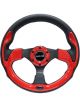 NRG Reinforced Steering Wheel 320mm Blk w/Red Trim & 5mm 3-Spoke