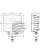 Ignite LED Square Worklamp Flood Beam 60 9-36V 24W 24 LEDs Black