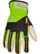 Alpha Gloves Vibe Reflective Goatskin Leather Green White Medium