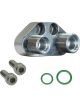 Vintage Air Compressor Block 2 Port 10 AN 8 AN Male O-Ring Seals Aluminium Kit