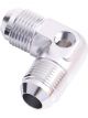 Aeroflow 90 Degree Male Flare Union With 1/8 Inch Port -8AN Silver