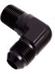 Aeroflow 90 Degree 3/8 Inch NPT to -6AN Male Flare Adapter Black AF822-06-06BLK
