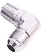 Aeroflow 90 Degree 3/8 Inch NPT to -6AN Male Flare Adapter Silver