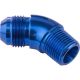 Proflow 45 Full Flow 1/8in. NPT To Male -03AN Flare to NPT Adaptor Blue