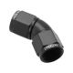 Proflow 45 Female Flare Union Full Flow Swivel Hose End -10AN Black