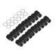 Street Pro Wheel Lug Nut Kit Black Closed End Medium Mag 1.38 7/16 Set of 20