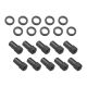 Street Pro Wheel Lug Nut Kit Black 007 Dome Head Length 1.70 1/2 1.00