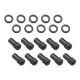 Street Pro Wheel Lug Nut Kit Black 007 Dome Head Length 1.70 7/16 Set of 10