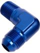 Aeroflow 90 Degree 3/8 Inch NPT to -8AN Male Flare Adapter Blue