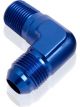 Aeroflow 90 Degree 3/4 Inch NPT to -16AN Male Flare Adapter Blue