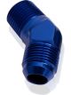 Aeroflow 45 Degree NPT to Male Flare Adapter 1/4 Inch to -4AN Blue