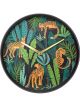 NeXtime Urban Jungle Wall Clock 30cm Leopard Print Black and Green
