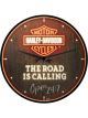 Nostalgic-Art Licensed Wall Clock Harley The Road is Calling Brown 30x30x5.5cm