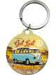 Nostalgic-Art Licensed Stainless Steel Keyring Round VW Bulli Let's Get Lost