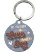 Nostalgic-Art Licensed Product Stainless Steel Keyring Round Love Dog