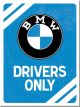 Nostalgic-Art Licensed Product Magnet BMW Drivers Only Blue 6cm L x 8cm W