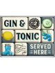 Nostalgic-Art Licensed Product Magnet Set Gin & Tonic Served Here 7x9.3cm W