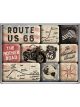 Nostalgic-Art Licensed Product Magnet Set Route 66 Bike Map 7cm L x 9.3cm W
