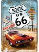 Nostalgic-Art Licensed Product Metal Card Route66 Red Car 10 cm L x 14cm W