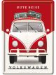 Nostalgic-Art Licensed Product Metal Card VW Gute Reise 10 cm L x 14cm W