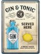 Nostalgic-Art Licensed Product Metal Card Gin & Tonic 10 cm L x 14cm W