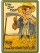 Nostalgic-Art Licensed Metal Card Who Drinks Beer helps Agriculture 10 x14cm W