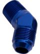 Aeroflow 45 Degree NPT to Male Flare Adapter 1/4 Inch to -6AN Blue