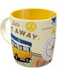 Nostalgic-Art Licensed Product Retro Mug VW Bulli Let's get Away Yellow 330ml