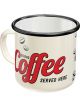 Nostalgic-Art Licensed Enamel Coated Mug Strong Coffee Served Here White 360ml