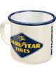 Nostalgic-Art Licensed Product Enamel Coated Mug Goodyear Logo White 360ml