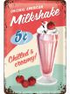 Nostalgic-Art Licensed Product Medium Metal Sign Milkshake 20cm W x 30cm L
