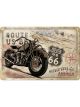 Nostalgic-Art Licensed Medium Metal Sign Route 66 Bike Map 20cmx30cm Brown