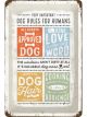 Nostalgic-Art Licensed Product Medium Metal Sign Dog Rules 20cm W x 30cm L