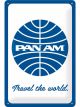 Nostalgic-Art Licensed Medium Metal Sign Pan Am Travel The World 20x30cm Blue