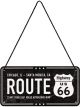 Nostalgic-Art Licensed Product Hanging Metal Sign Route 66 Black 20x10cm Black