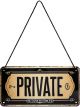 Nostalgic-Art Licensed Product Hanging Metal Sign Private 20cm W x 10cm L Black