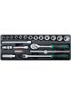 Toptul 20 Piece 3/8 Inches Dr 6 Point Flank Socket Set