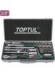 Toptul 34 Piece 3/8 Inches Dr 6 Point Socket Set
