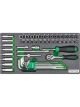Toptul 50 Piece 1/4In Dr 6Pt Socket Set Modular Insert Tray System