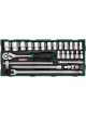 Toptul 25 Piece 1/2In Dr 6Pt Flank Socket Set Modular Insert Tray