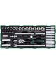 Toptul 35pcs 3/8In Dr 6Pt Socket Set Metric Modular Insert Tray