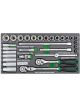 Toptul 30 Piece 3/8In Dr 6Pt Socket Set Modular Insert Tray System