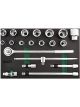 Toptul 20pcs 3/4In Dr Flank Socket Set Modular Insert Tray System