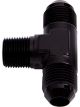 Aeroflow Tee With NPT On Side 1/8 Inch to -3AN Black