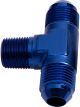 Aeroflow Tee With NPT On Side 1/8 Inch to -4AN Blue