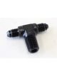 Aeroflow Tee With NPT On Side 1/4 Inch to -4AN Black