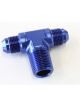 Aeroflow Tee With NPT On Side 1/2 Inch to -8AN Blue