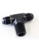 Aeroflow Tee With NPT On Side 1/2 Inch to -8AN Black