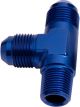 Aeroflow Tee With NPT On Run 1/8 Inch to -3AN Blue