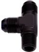 Aeroflow Tee With NPT On Run 1/8 Inch to -4AN Black